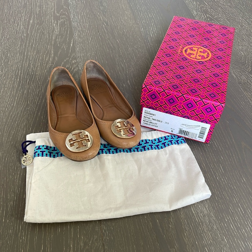 Tory Burch flats with dust bag and box